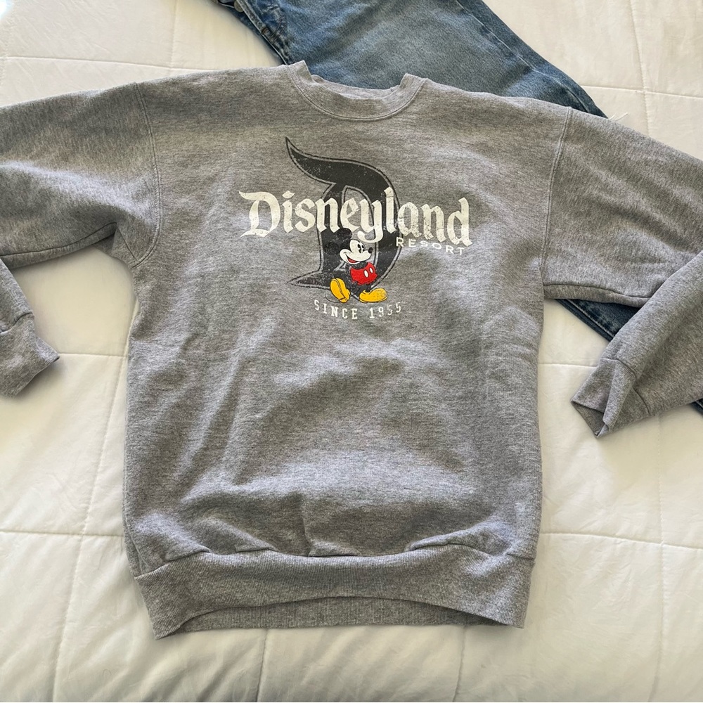 Disneyland Light Grey Crew neck Sweatshirt Women Size Small - Picture 3 of 5